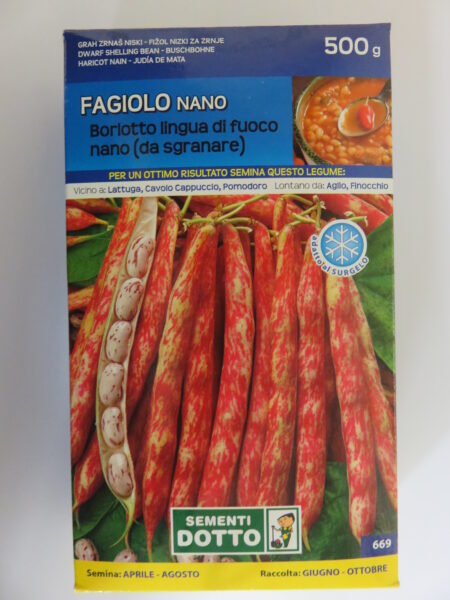 Fagiolo borlotto lingua du fuoco nano